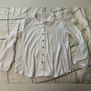 Jane and Delancey Light Gray Textured Button-Down Shirt